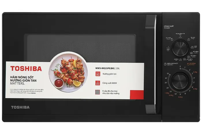 Công suất, chức năng - Lò vi sóng có nướng Toshiba MW3-MG25PE(BK) 25 lít