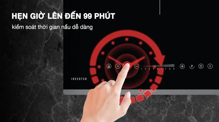 Chế độ hẹn giờ - Bếp từ đôi lắp âm Hafele HC-I7325B (533.09.979)