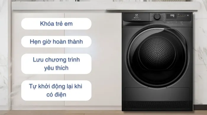 Máy sấy bơm nhiệt Electrolux UltimateCare 8 kg EDH803J5SC - Tiện ích