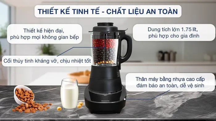 Chất liệu - Máy làm sữa hạt đa năng Panasonic MX-HG6401KRA