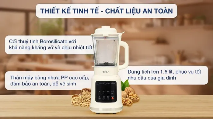 Thiết kế - Máy làm sữa hạt đa năng Bear BCB-E153W2