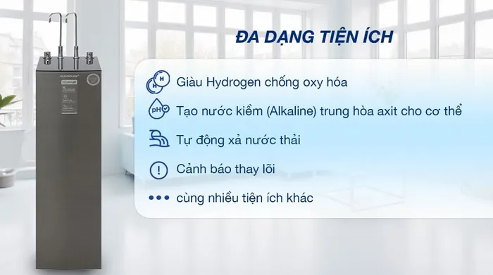 Máy lọc nước RO nóng nguội lạnh Sunhouse UltraX SHA76601S 11 lõi - Tiện ích