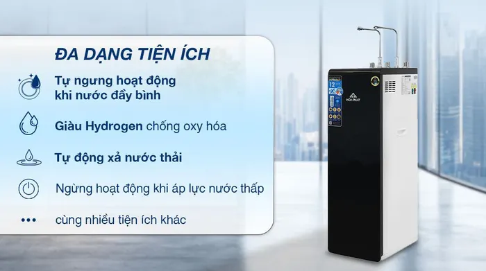 Máy lọc nước RO nóng nguội lạnh Hòa Phát HPN669 12 lõi - Đa dạng tiện ích