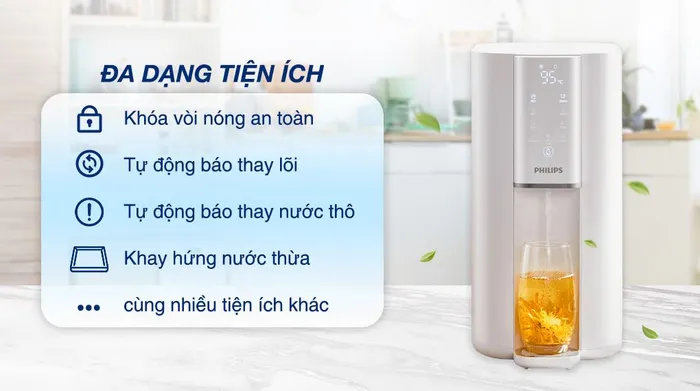 Máy lọc nước RO nóng nguội Philips ADD6901HWH01/74 1 lõi - Tiện ích