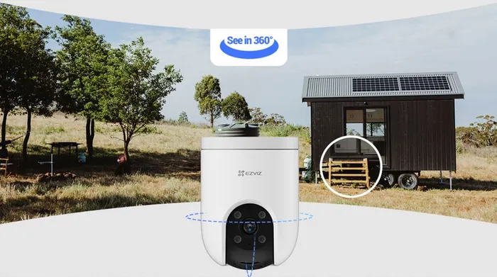 Camera IP Ngoài Trời 360 Độ 3MP EZVIZ H8C 4G - Quay 360 độ