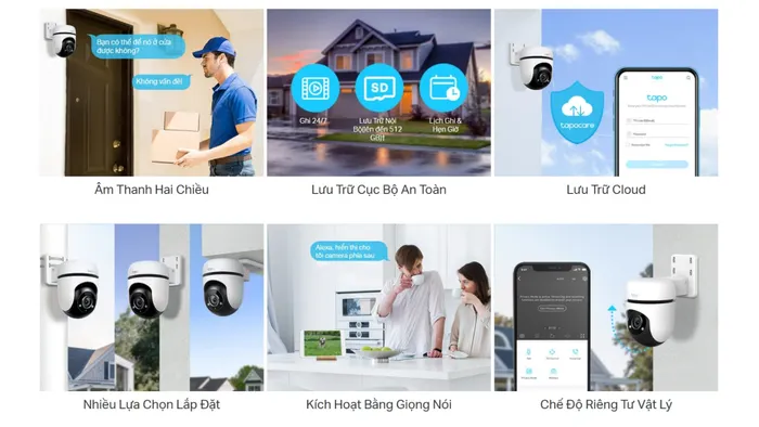 Camera WiFi Ngoài Trời 2MP TP-Link Tapo TC40 - Nhiều tiện ích hỗ trợ giám sát