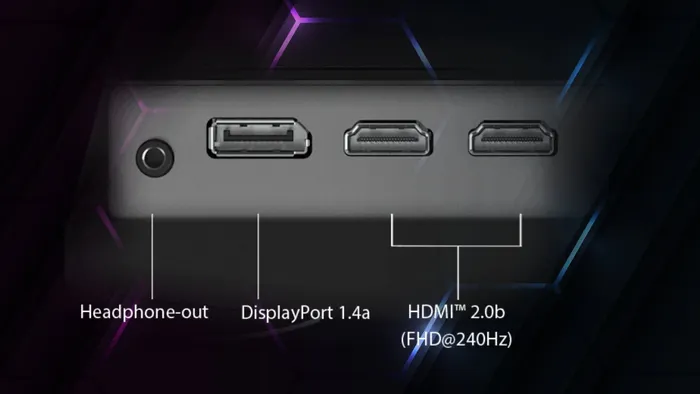 Màn hình Gaming FPS MSI MAG 255PXF - Kết nối đa dạng