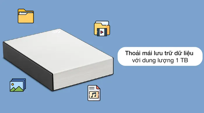 Dung lượng lưu trữ dữ liệu 1 TB - Ổ cứng di động 1 TB Seagate One Touch STKY1000401 Bạc