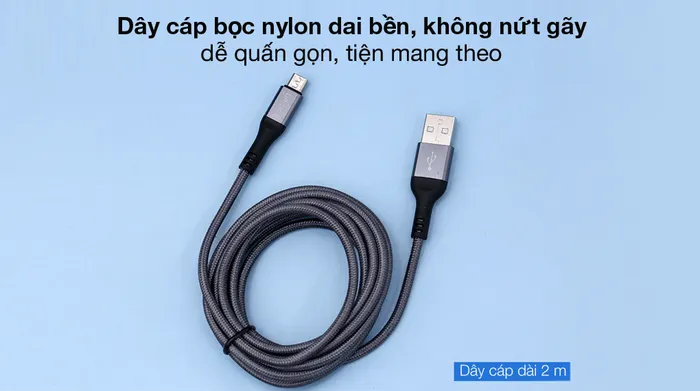 Cáp bọc sợi nylon - Cáp Micro 2 m Xmobile DR-M03