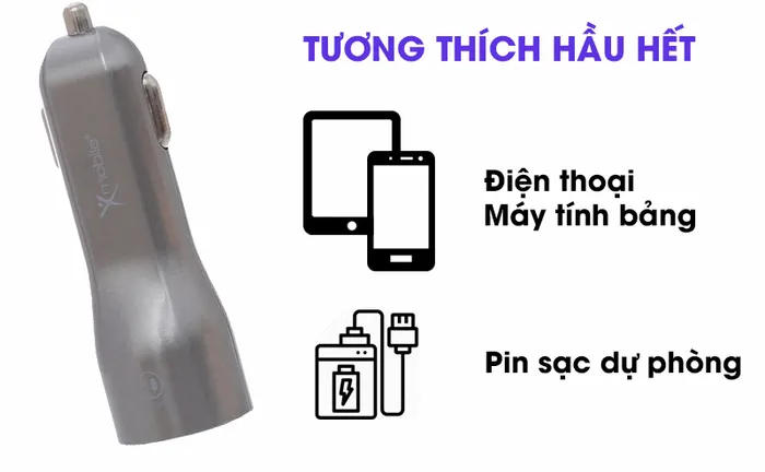 Sạc xe hơi Xmobile Dual USB TS-C063S Xám