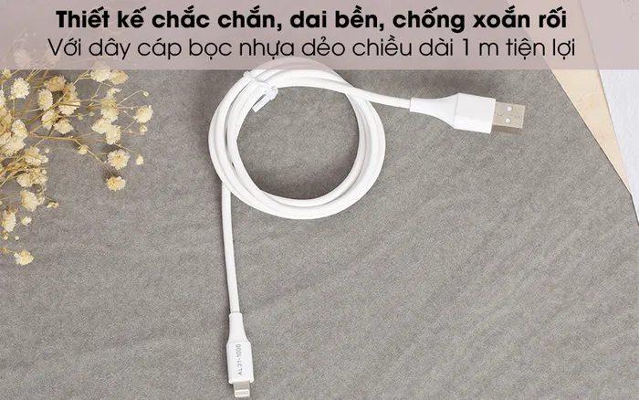 Tiện dụng, bền tốt - Cáp Lightning 1m Xmobile AL31-1000 Trắng