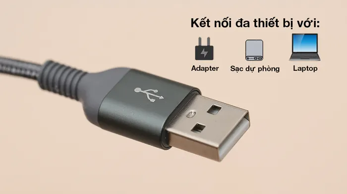 Cáp Lightning Xmobile LJET-L11 Xám - Nguồn vào là định dạng USB