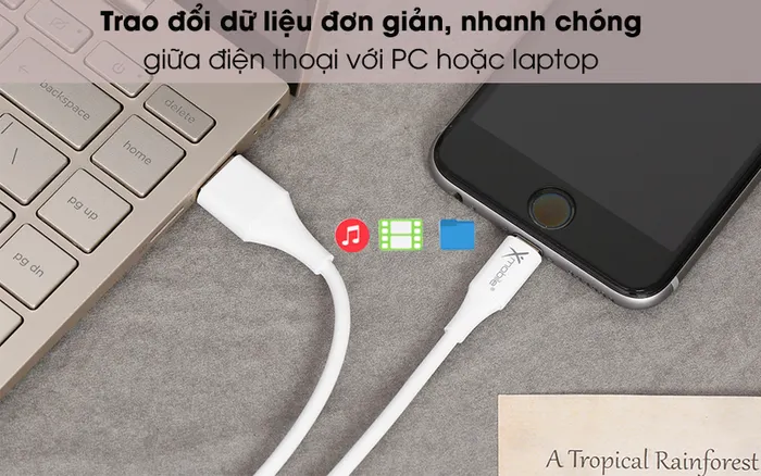 Kết nối trao đổi dữ liệu - Cáp Lightning 1m Xmobile AL31-1000 Trắng