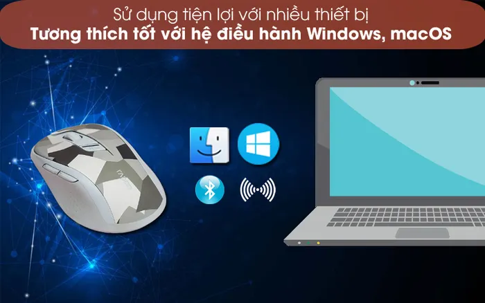 Kết nối với nhiều thiết bị - Chuột Bluetooth Silent Rapoo M500