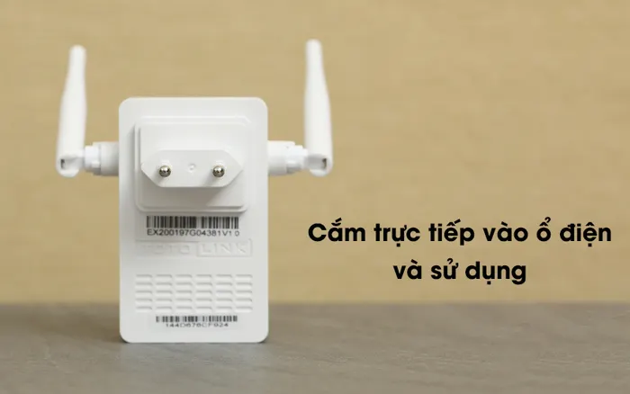Bộ Mở Rộng Sóng Wifi AC220V Totolink EX200 trắng được cấp nguồn dễ dàng