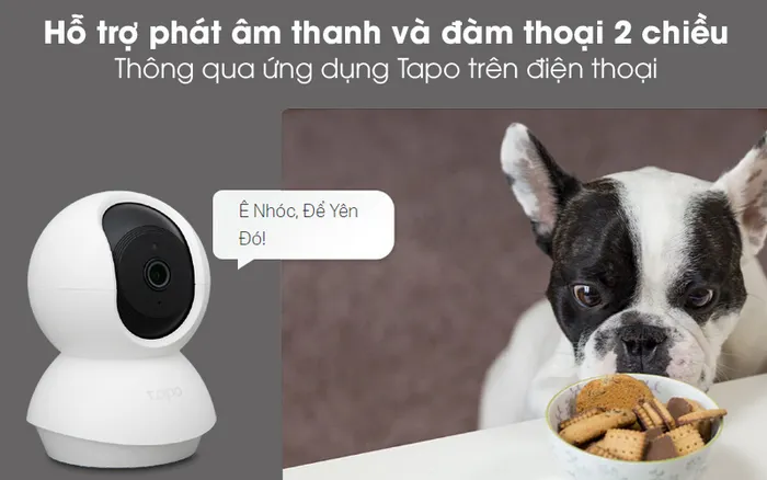 Đàm thoại 2 chiều  - Camera IP 360 độ 1080P TP-Link Tapo TC70 Trắng