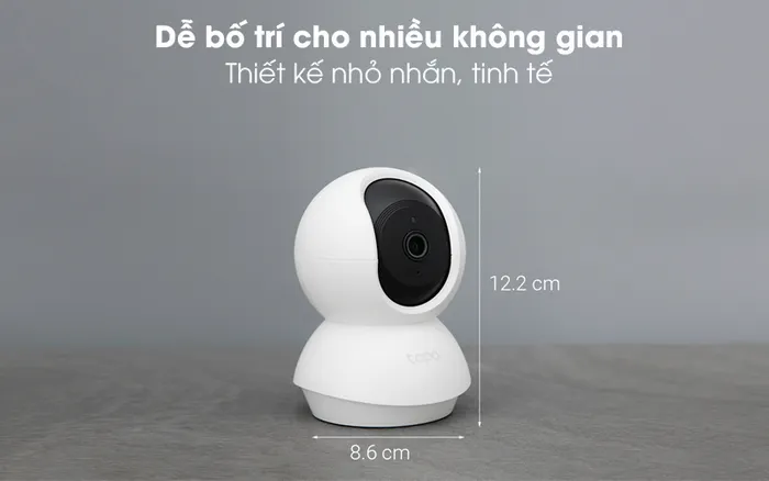Nhỏ gọn, dễ lắp đặt - Camera IP 360 độ 1080P TP-Link Tapo TC70 Trắng