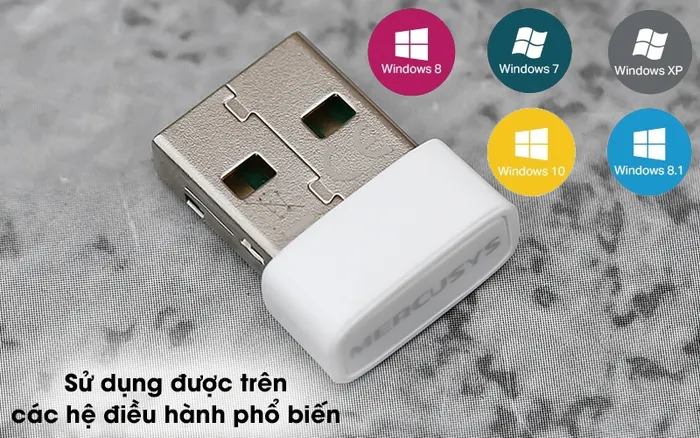 USB Wifi 150 Mbps Mercusys MW150US Trắng - Tương thích được với các hệ điều hành Windows 10/8.1/8/7/XP(32/64-bit)