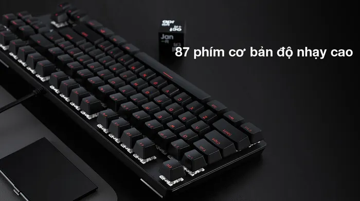 87 phím - Bàn Phím Cơ Có Dây Gaming Rapoo V500alloy Đen