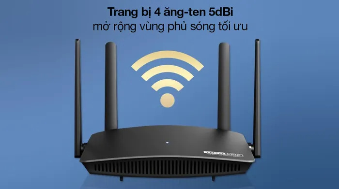 Bộ Phát Sóng Wifi Router Chuẩn AC1200 Băng Tần Kép Totolink A720R đen - 4 ăng-ten 5dBi công suất cao