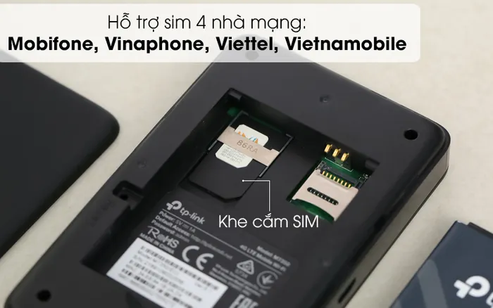 Tự nhận dạng, cấu hình thẻ SIM của 4 nhà mạng quen thuộc  - Bộ Phát Wifi Di Động 4G LTE TP-Link M7350 Đen