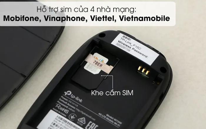 Tự động nhận dạng và cấu hình thẻ SIM - Bộ Phát Wifi Di Động 4G LTE TP-link M7200 Đen