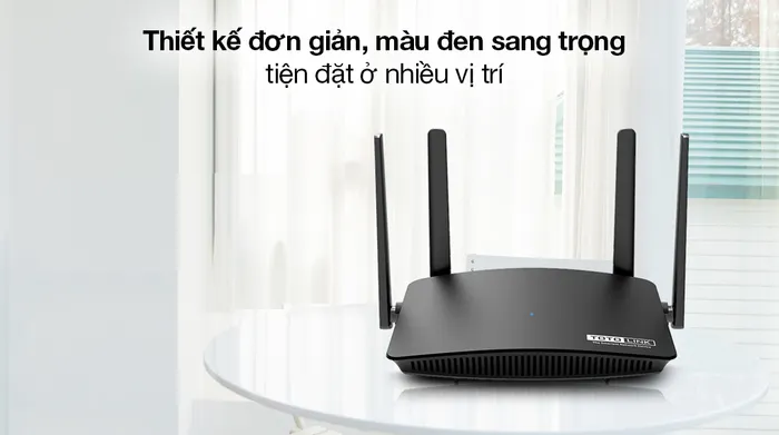Bộ Phát Sóng Wifi Router Chuẩn AC1200 Băng Tần Kép Totolink A720R đen - Vỏ máy phủ màu đen trang nhã, kết cấu chắc chắn