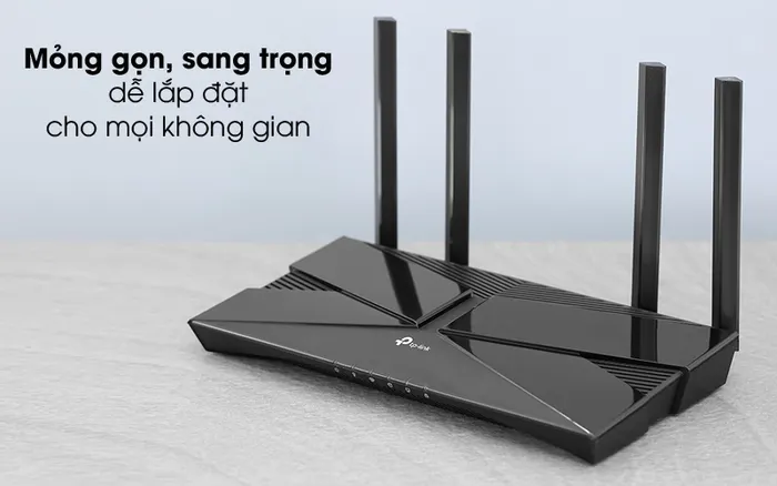 Gọn đẹp - Router Wifi Chuẩn Wifi 6 AX1500 Băng Tần Kép TP-Link Archer AX10 Đen