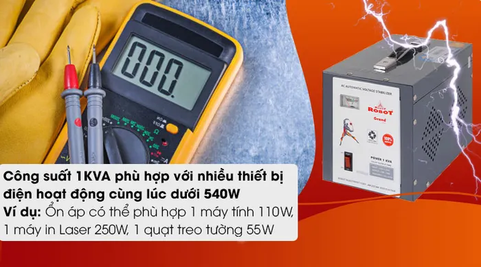 Ổn áp Robot 1 pha 1KVA 140 