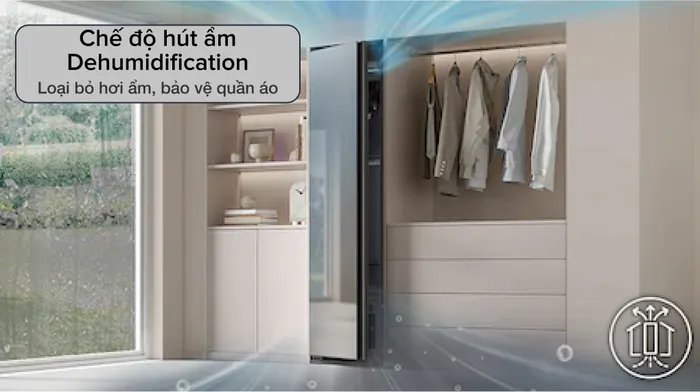 Tủ Chăm Sóc Quần Áo Thông Minh Samsung DF10A9500CG/SV - Chế độ hút ẩm Dehumidification 