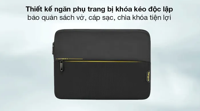 Túi chống sốc Laptop 15.6 inch Targus CityGear TSS994GL-80 Đen - Lưu trữ thêm được nhiều đồ dùng thông qua ngăn phụ ở mặt trước của túi chống sốc