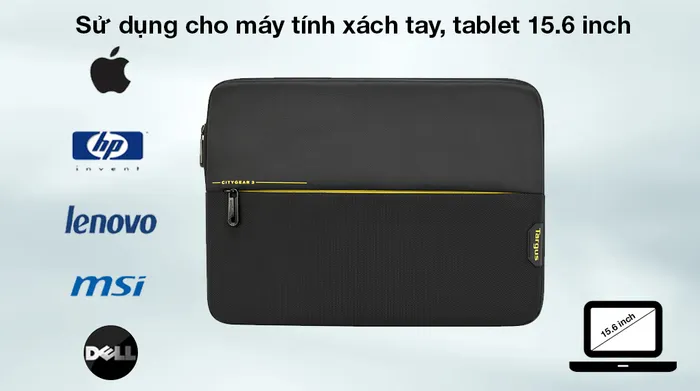 Túi chống sốc Laptop 15.6 inch Targus CityGear TSS994GL-80 Đen - Tương thích với những dòng laptop, máy tính bảng, thiết bị 2 trong 1 có kích thước lên đến 15.6 inch