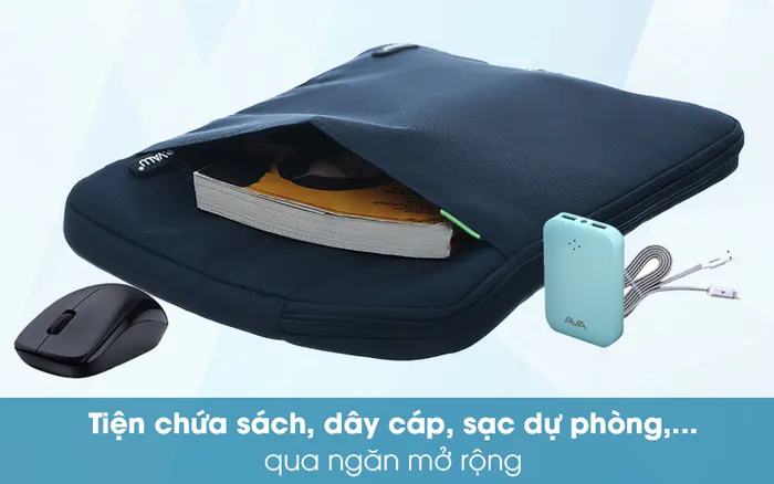 Túi chống sốc Laptop 14 inch có ngăn phụ eValu LMP-T004D - Ngăn phụ có không gian đủ rộng đựng nhiều đồ