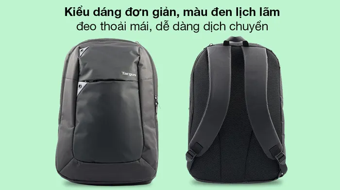 Balo Laptop 15.6 inch Targus Intellect TBB565GL-74 Đen - Kiểu dáng đơn giản, năng động, chỉ khoảng 0.5 kg