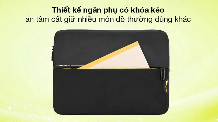 Túi chống sốc Laptop 14 inch Targus CityGear TSS931GL-80 Đen - Tăng thêm không gian lưu trữ với ngăn phụ nằm bên ngoài túi