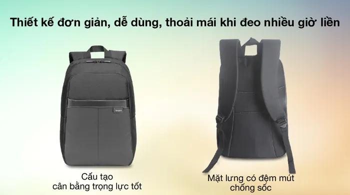Thoải mái khi đeo - Balo Laptop 15.6 inch Targus Safire TSB883-72 Đen