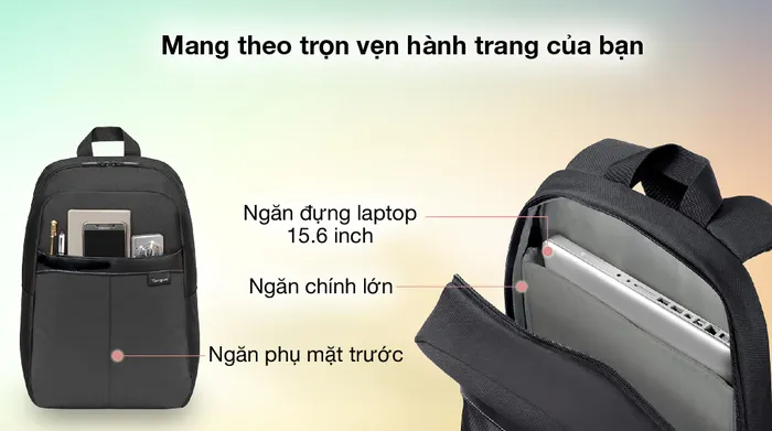 Tiện dụng - Balo Laptop 15.6 inch Targus Safire TSB883-72 Đen