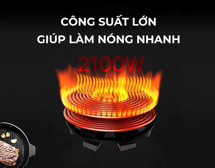 Bếp hồng ngoại Elmich IFE-3880 - Công suất lớn 2200W giúp làm nóng nhanh
