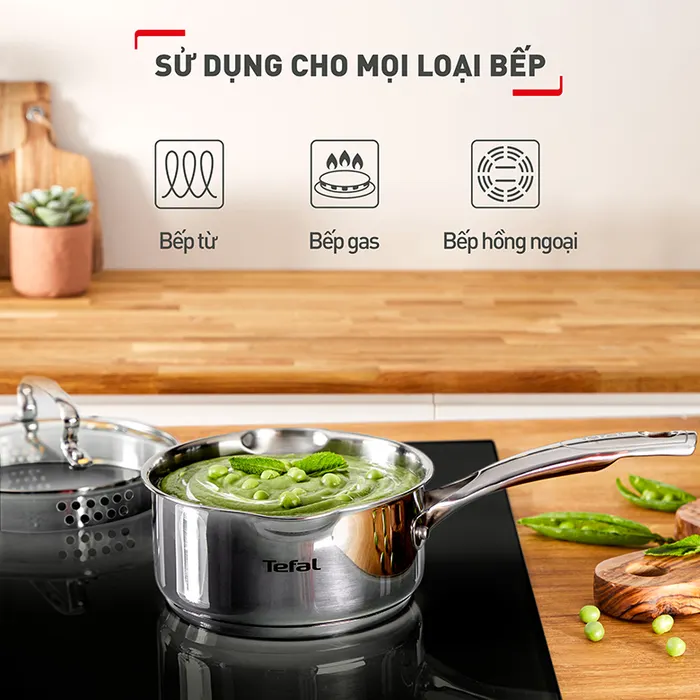 Nồi Inox Tefal Duetto Plus 28cm G7196456 - Sử dụng được với mọi loại bếp