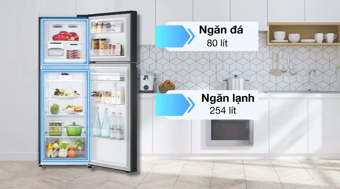 Tủ lạnh LG Inverter 334 lít LTD33BLM - Ngăn đá + ngăn lạnh