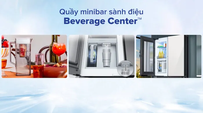 Tủ lạnh Samsung Inverter 648 lít Multi Door Bespoke RF59CB66F8S/SV - Quầy minibar hiện đại 