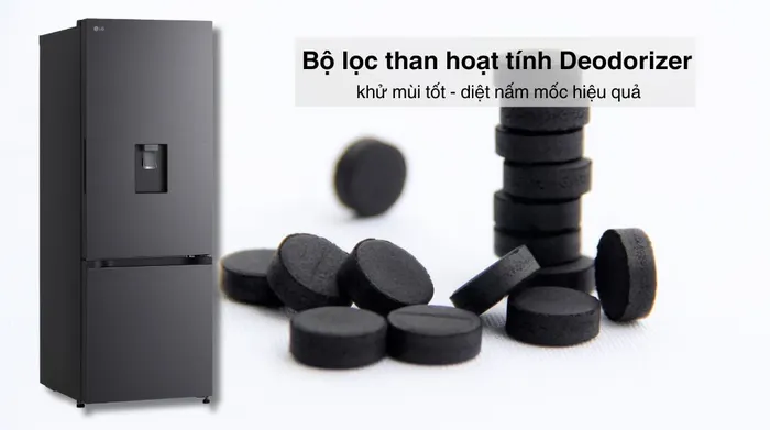 Tủ lạnh LG Inverter 332 lít LBD33BLM - Công nghệ khử mùi