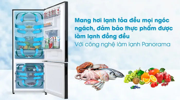 Tủ lạnh Panasonic Inverter 377 lít NR-BX421GPKV - Làm lạnh đa chiều Panorama 
