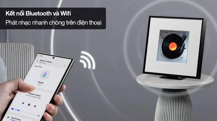 Loa khung tranh Samsung HW-LS60D/XV 120W - Kết nối bluetooth và wifi giúp phát nhạc từ xa nhanh chóng