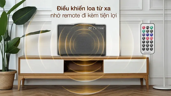 Loa karaoke xách tay Zenbos K-180 300W - Điều khiển