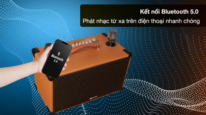 Loa karaoke xách tay Sumico BT-S82 - Kết nối bluetooth với điện thoại hỗ trợ phát nhạc nhanh chóng