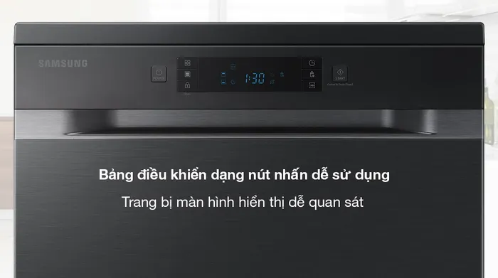 Máy rửa chén độc lập Samsung DW60CG550FSGSV - Bảng điều khiển bằng nút nhấn kèm màn hình hiển thị bên ngoài dễ thao tác