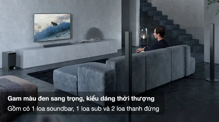 Dàn âm thanh Sony 5.1 HT-S700RF 1000W - Gam màu đen, kiểu dáng sang trọng 