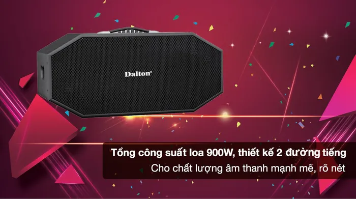 Loa karaoke xách tay Dalton K225H 900W - 2 đường tiếng