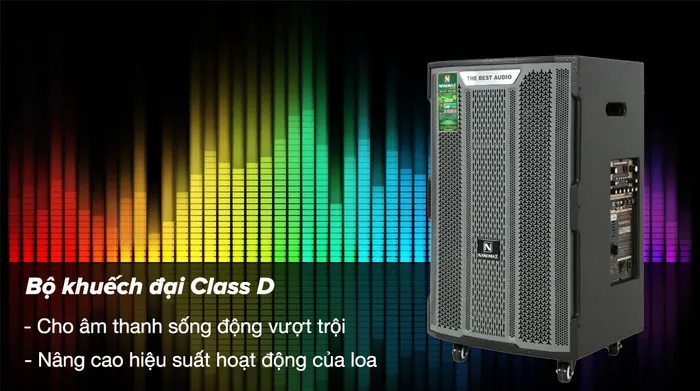 Loa Kéo karaoke Nanomax X-2000 1100W - Bộ khuếch đại Class D giúp khuếch đại tín hiệu cho âm thanh sống động, giúp loa có hiệu suất hoạt động vượt trội